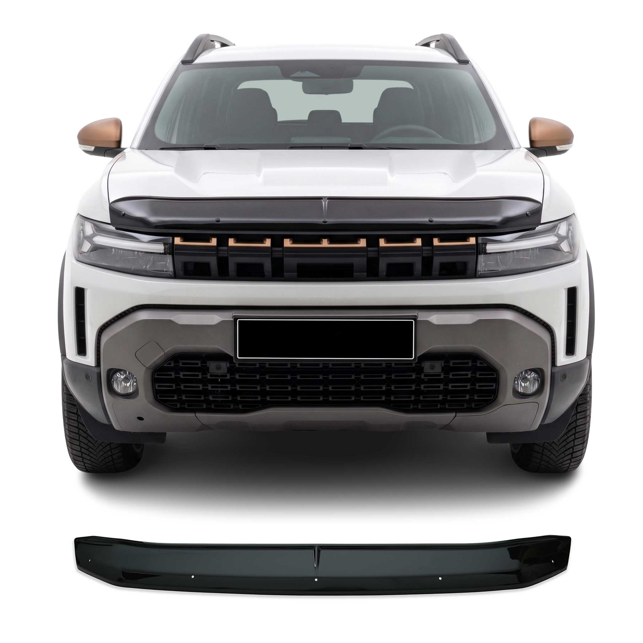 Motorhaube Deflektor Insekten für Dacia Renault Duster mk3 2024-2026 ABS Schwarz