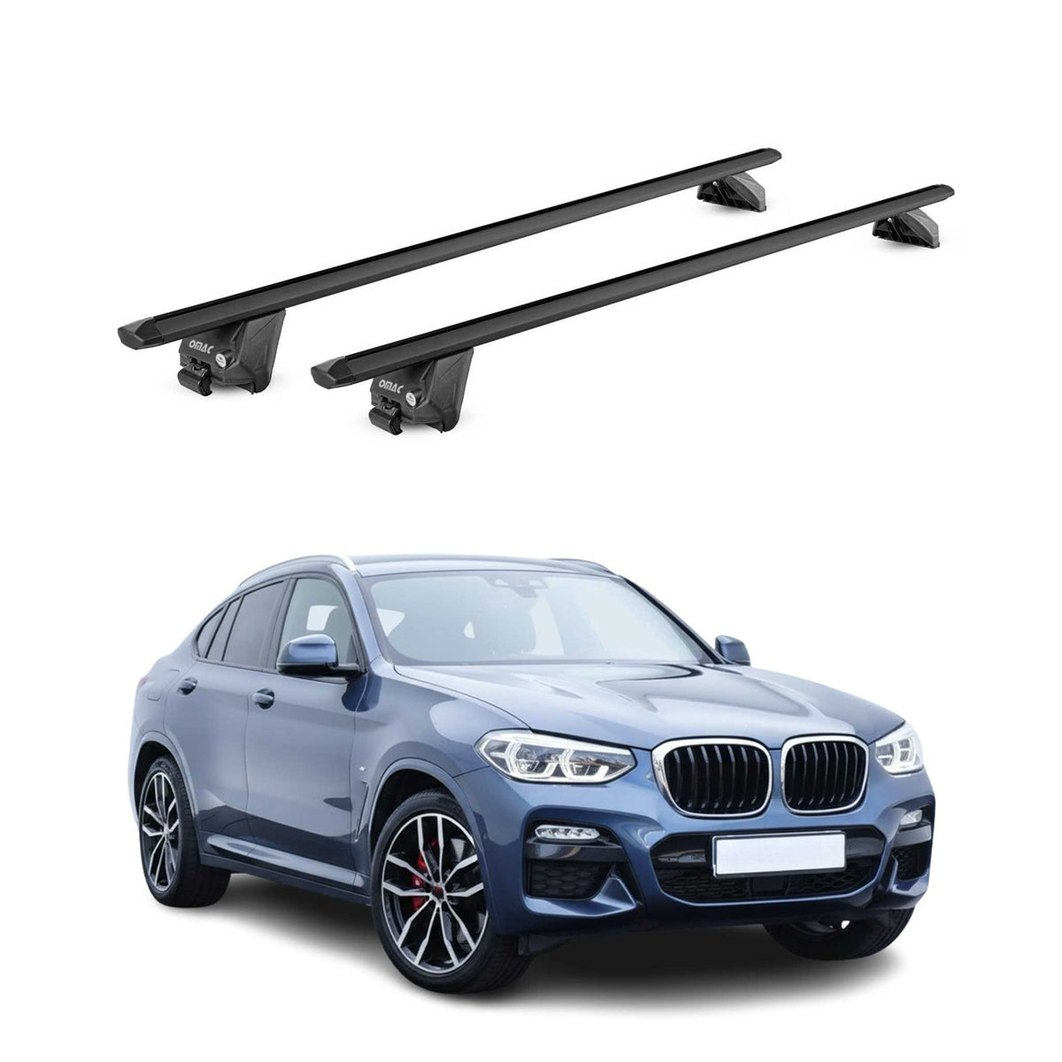 Dachträger Grundtäger für BMW X4 G02 2018-2025 100kg Alu Schwarz 2 tlg ABE