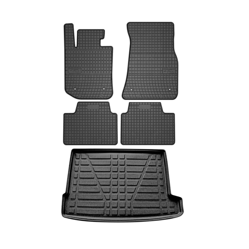 Fußmatten & Kofferraumwanne Set für BMW 1er F40 2019-2024 Gummi TPE Schwarz 5x