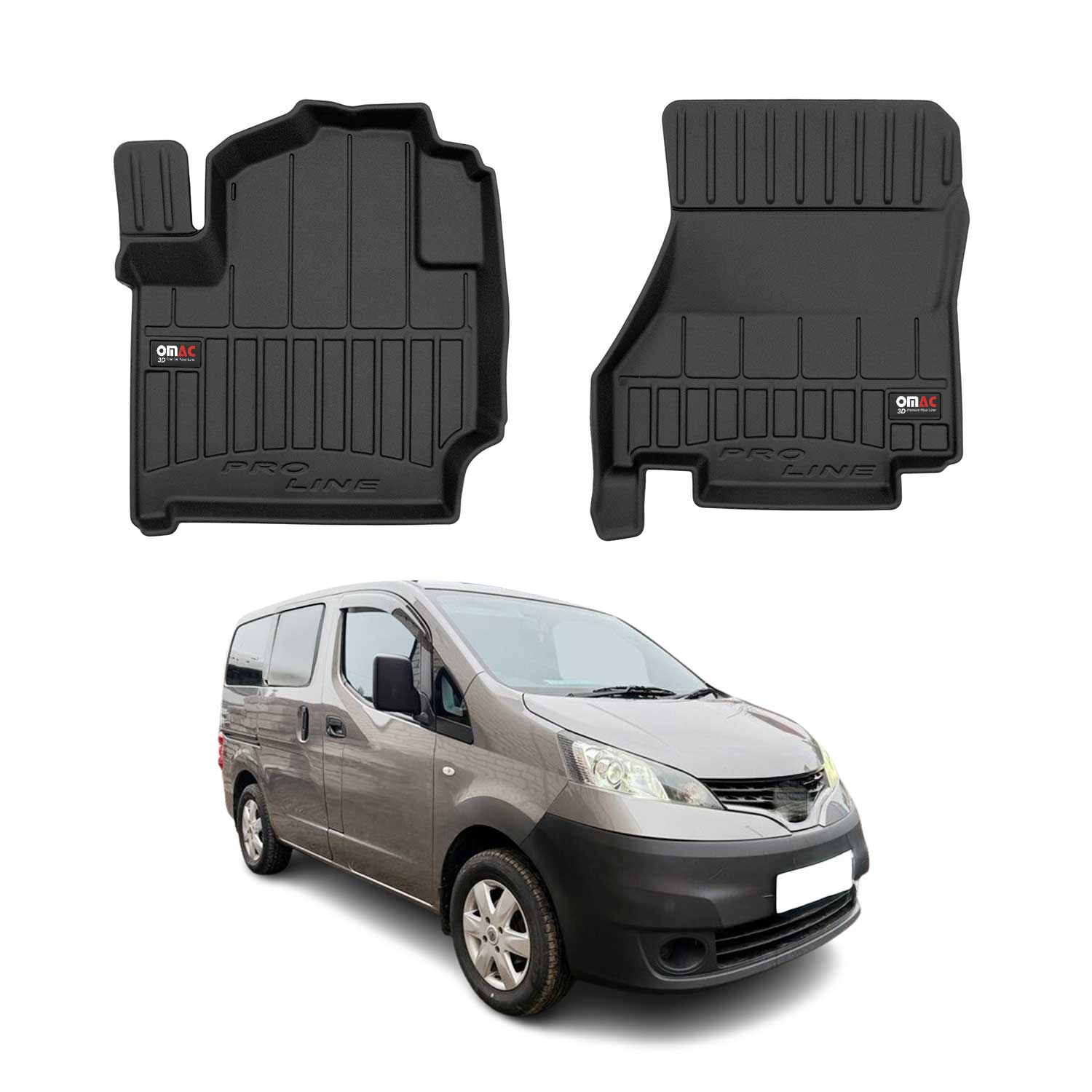 OMAC Gummi Fußmatten für Nissan e-NV200 2014-2022 Premium TPE Automatten 2tlg