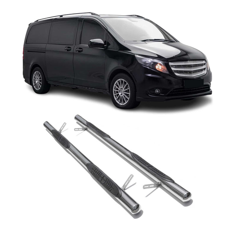 Trittbretter Seitenschweller für Mercedes Vito W447 2014-2025 L1/L2 Stahl 2 tlg