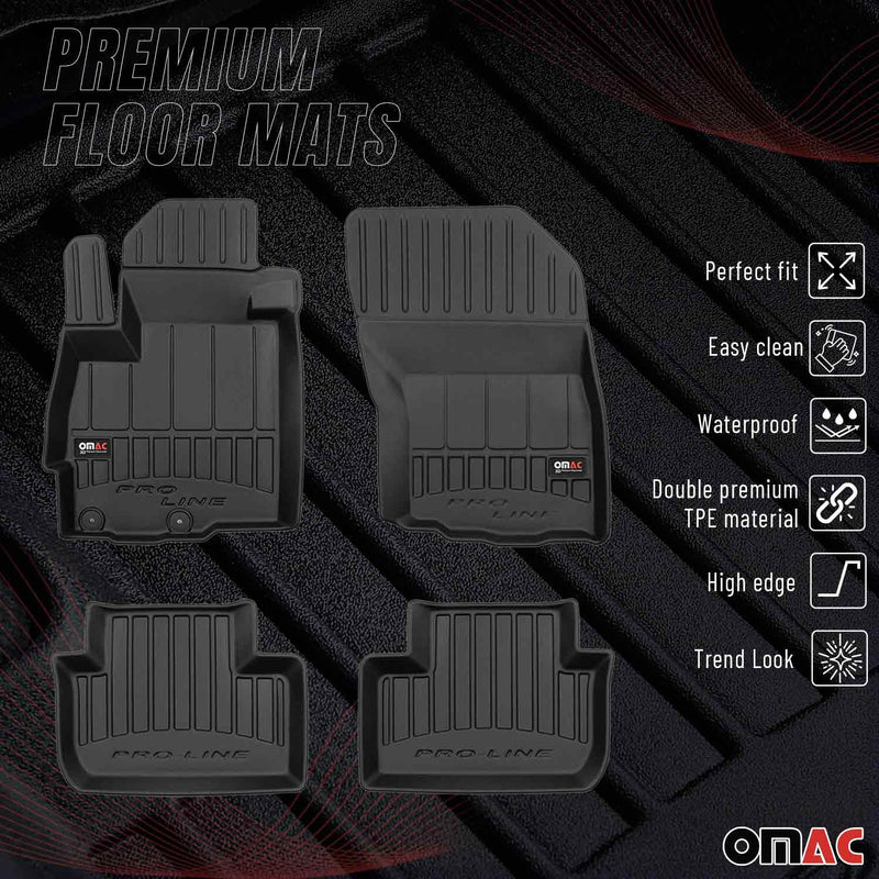 OMAC Gummi Fußmatten für Citroen C4 Aircross 2012-2017 Premium Gummi Schwarz 4x