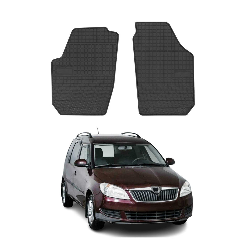 OMAC Gummi Fußmatten für Skoda Roomster Praktik 2007-2015 Automatten Schwarz 2x