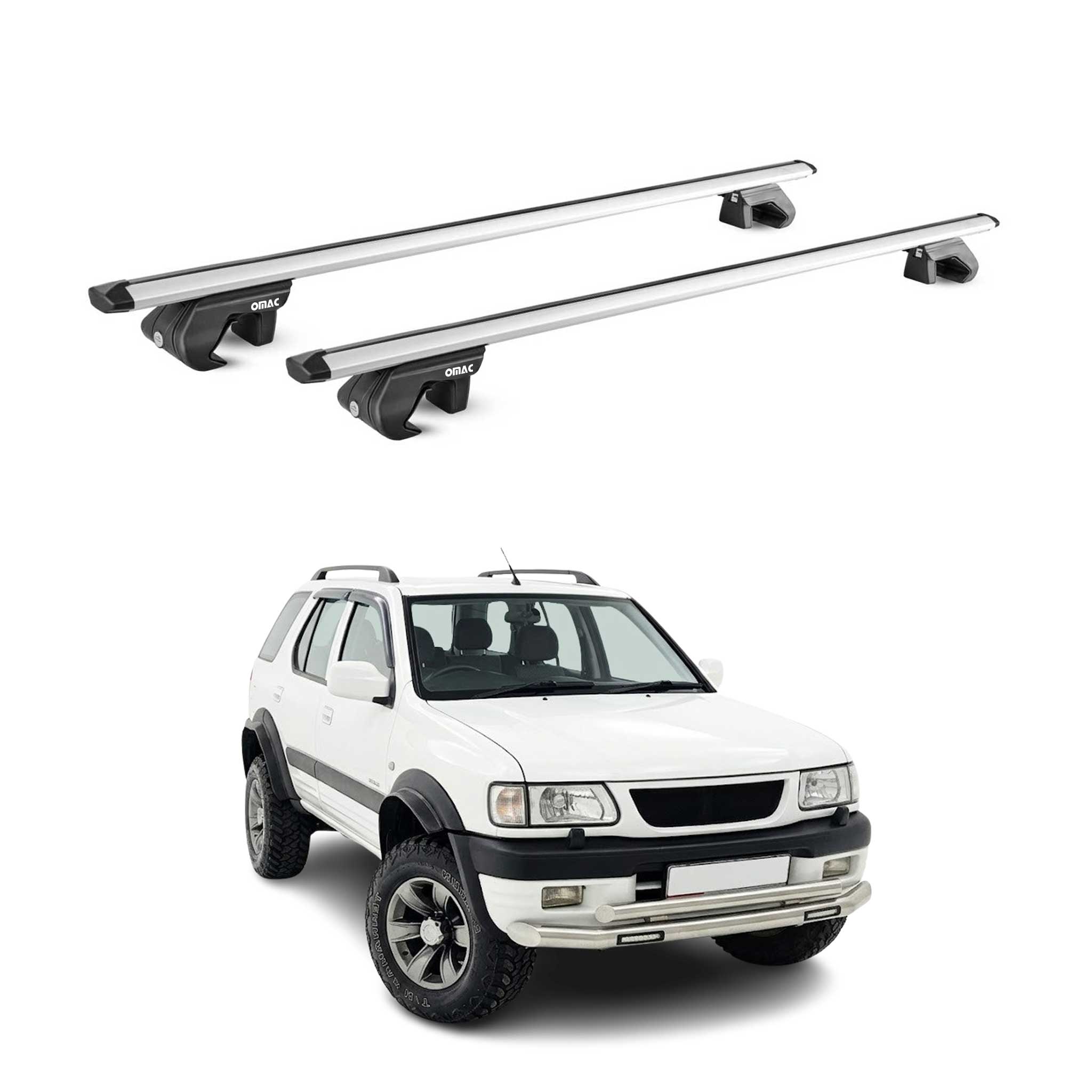 Dachträger Grundtäger für Opel Frontera 1991-2004 90kg Aluminium Silber 2x ABE