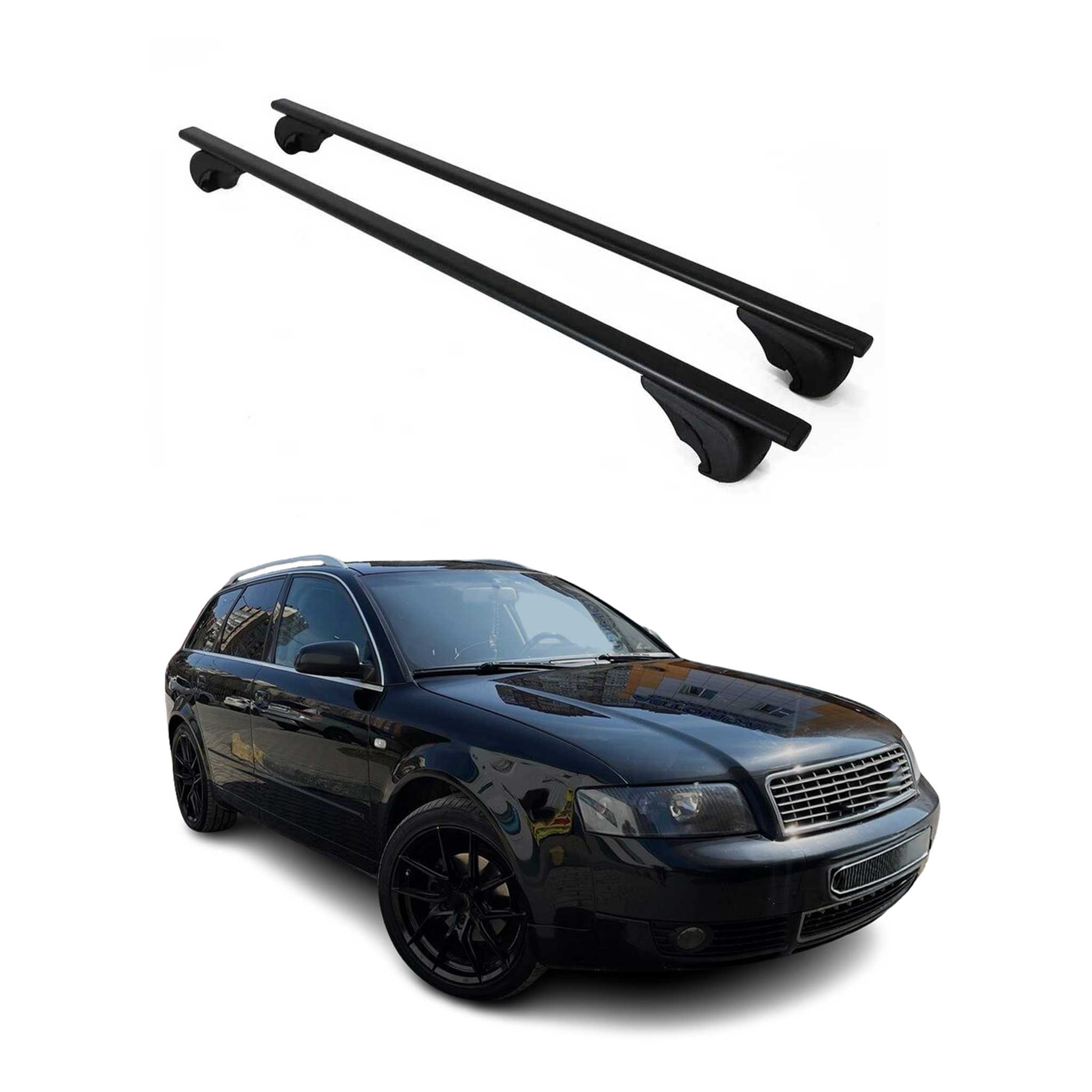 Dachträger Grundtäger für Audi A4 B6 Avant 2001-2004 75kg Metall Schwarz 2 tlg