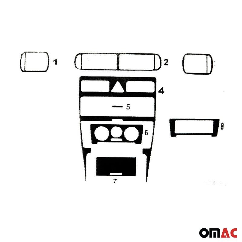 Innenraum Dekor Cockpit für Audi A3 8L 1996-2000 Wurzelholz Optik 8tlg