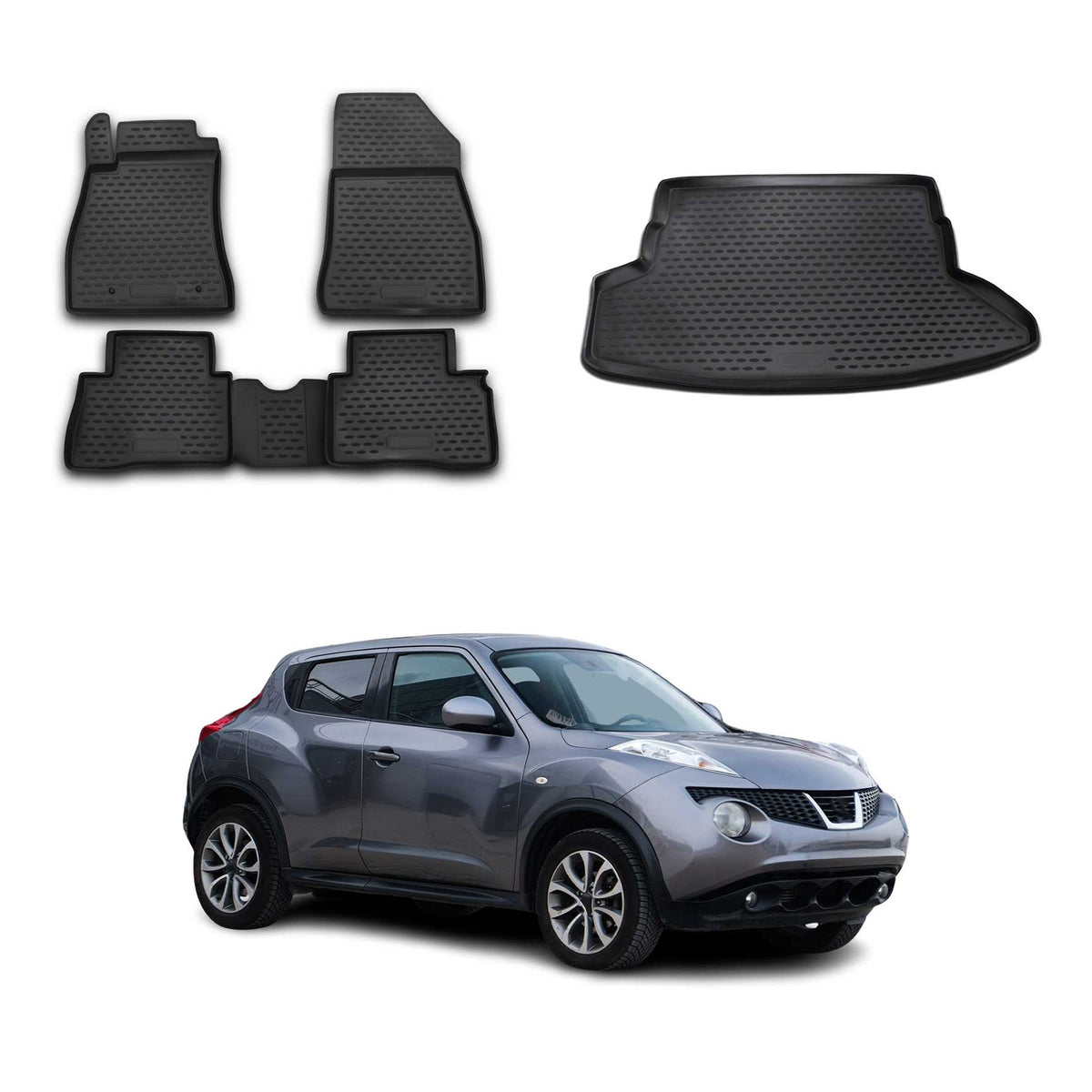 OMAC Fußmatten & Kofferraumwanne Set für Nissan Juke I 2010-2019