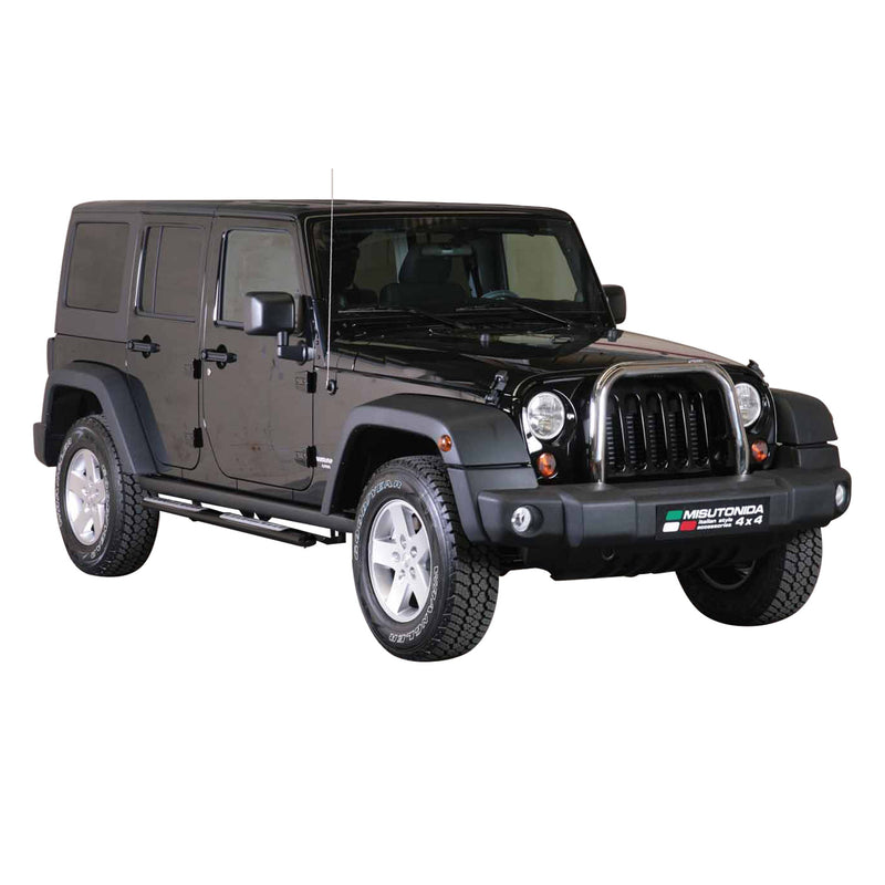 Edelstahl Seitenschweller Schwellerrohre für Jeep Wrangler 2011-2017 Schwarz