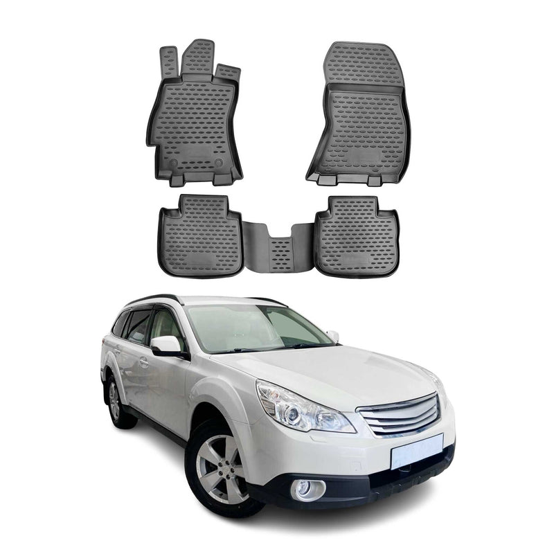 OMAC Gummimatten Fußmatten für Subaru Outback 2010-2014 TPE Automatte Schwarz 4x