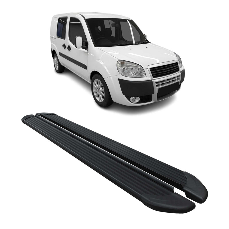 Seitenschweller Trittbretter Schweller für Fiat Doblo L1 2000-2010 Alu Schwarz