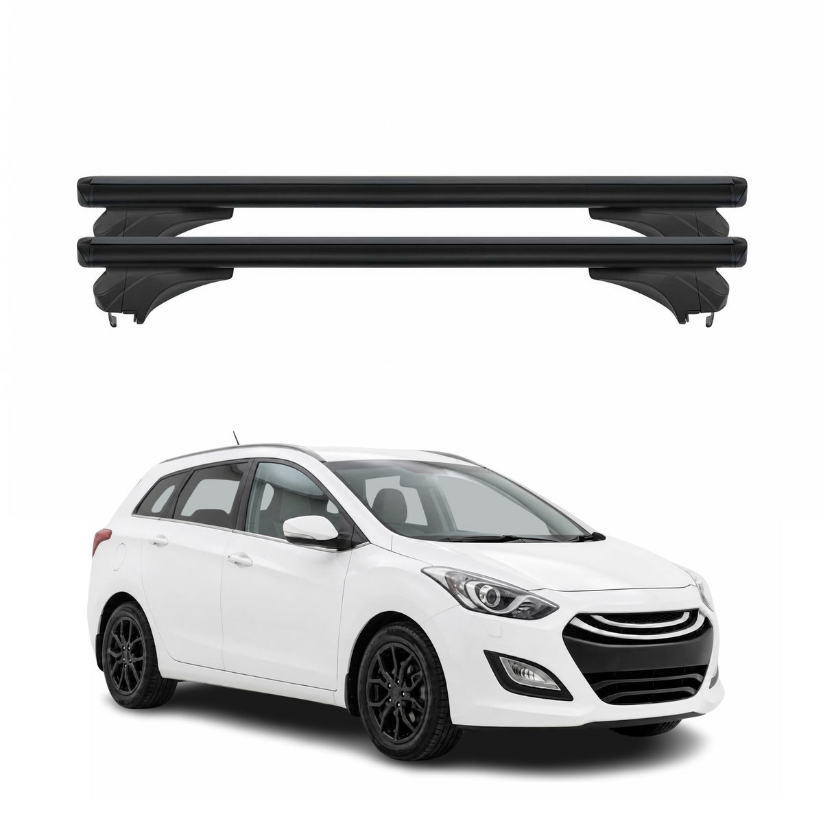 Menabo Dachträger für Hyundai i30 PD Kombi 2017-2026 Aluminium Schwarz 2 tlg