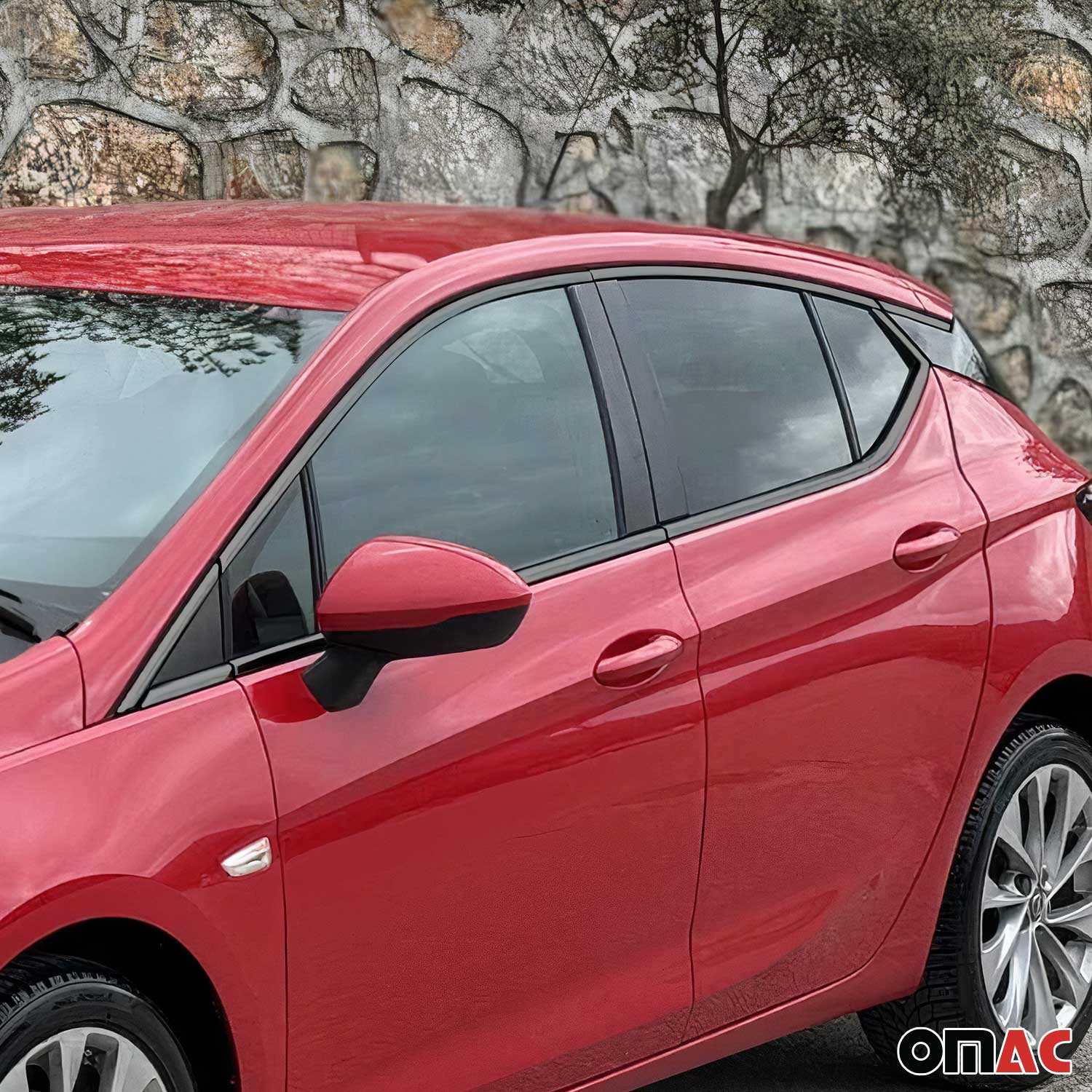 Fensterleisten Zierleisten für Opel Astra K Schrägheck Edelstahl Dunkel 16tlg