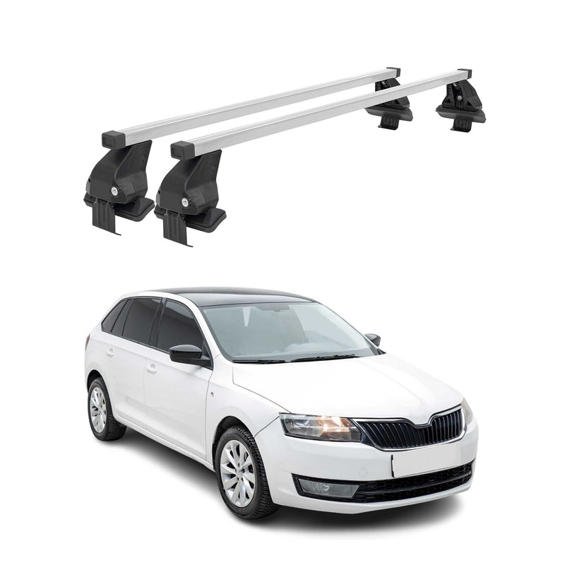 Menabo Dachträger Grundtäger für Skoda Rapid Spaceback 2013-2019 50kg Silber 2x