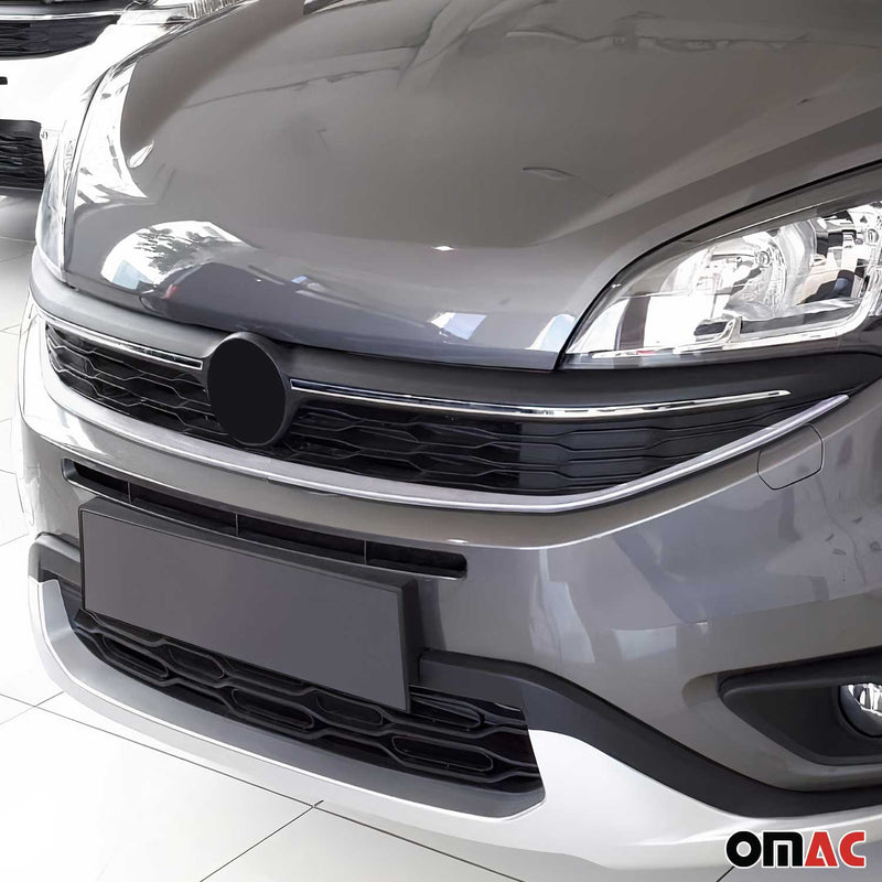 Kühlergrill Leisten Grillleisten für Fiat Doblo 2014-2022 Edelstahl Silber 1tlg