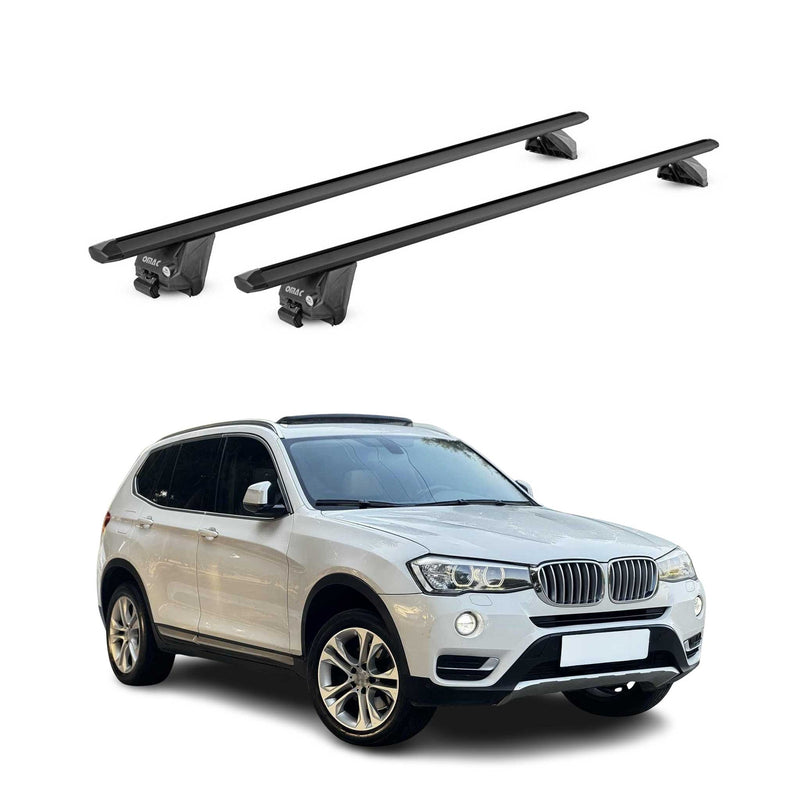 Dachträger Grundtäger für BMW X3 F25 2011-2017 100kg Aluminium Schwarz 2 tlg ABE