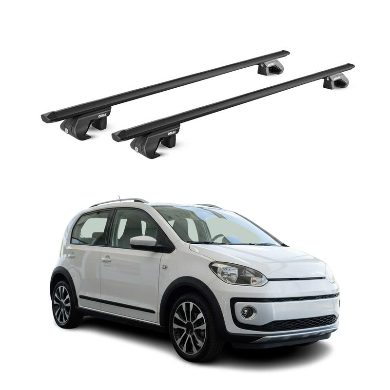 Dachträger Grundtäger für VW Up Cross 2013-2019 90kg Aluminium Schwarz 2 tlg ABE