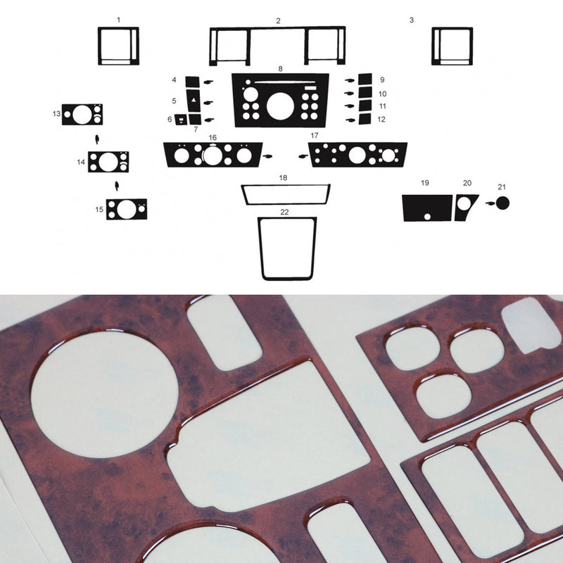 Innenraum Dekor Cockpit für Opel Vectra C 2002-2008 Wurzelholz Optik 22tlg