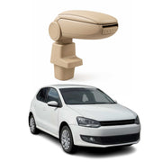 Mittelarmlehne Armlehne für VW Polo 6R Limousine 5D 2009-2017 PU-Leder ABS Beige