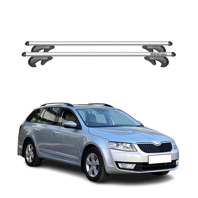 Menabo Dachträger für Skoda Octavia mk3 Kombi 2013-2020 90kg Alu Silber 2x