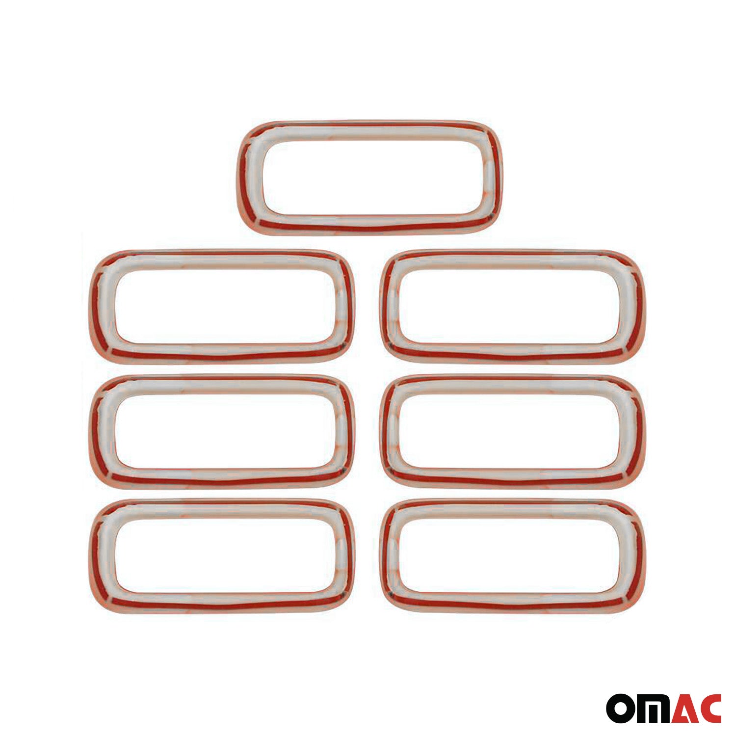 Kühlergrill Leisten Grillleisten für Jeep Renegade 2014-2024 ABS Rot 7tlg