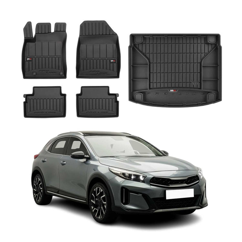 OMAC Fußmatten & Kofferraumwanne Set für Kia XCeed 2019-2025 Gummi Schwarz 5x