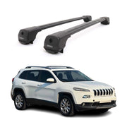 Dachträger Grundträger für Jeep Cherokee KL 2014-2023 Aluminium 75kg Schwarz 2x