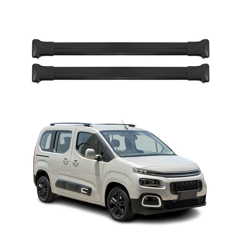Dachträger Grundtäger für Citroen Berlingo 2018-2025 75kg Alu Schwarz 2x