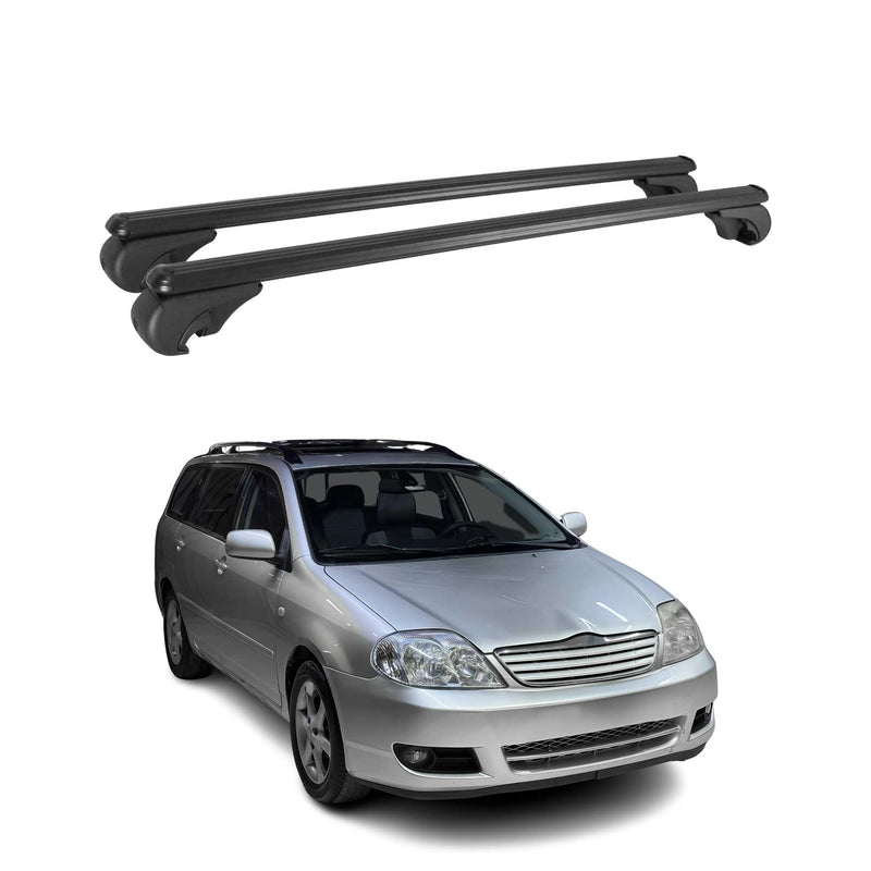 Dachträger für Toyota Corolla Verso 2001-2009 Gepäckträger Aluminium Schwarz 2x