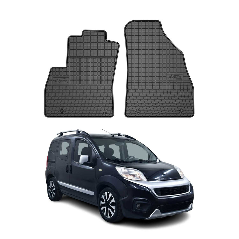 OMAC Gummi Fußmatten für Fiat Qubo Fiorino 2008-2024 Automatten TPE Schwarz 2x