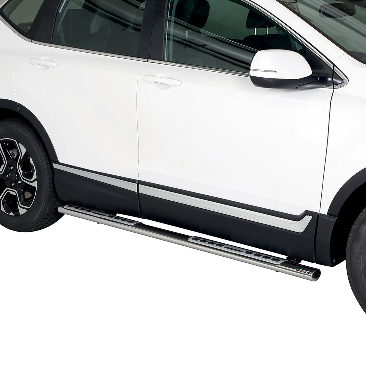 Edelstahl Seitenschweller Schwellerrohre für Honda CR-V Hybrid 2019-2025 Silber