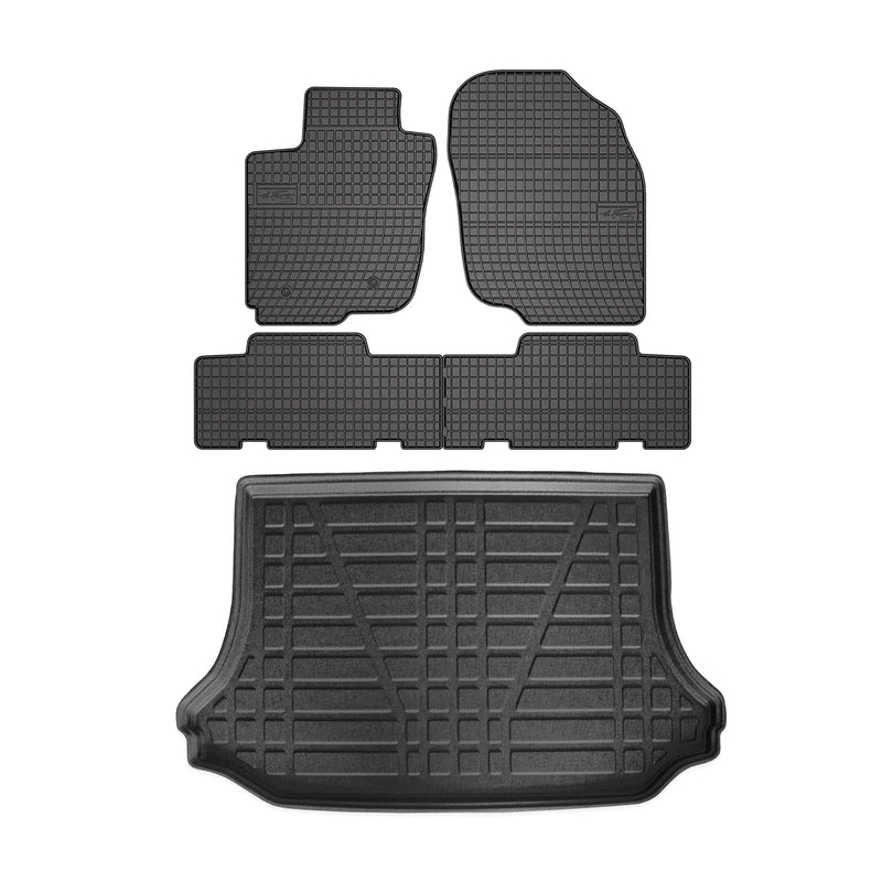 Fußmatten & Kofferraumwanne Set für Toyota RAV4 2006-2012 Gummi TPE Schwarz 5x