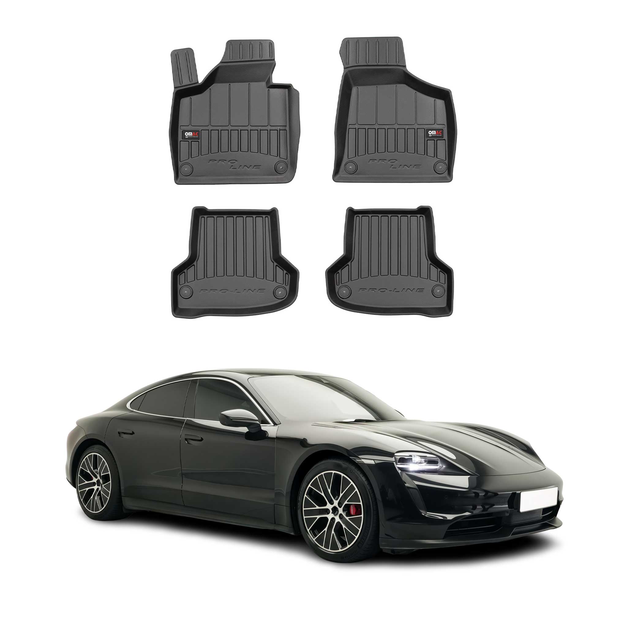 OMAC Gummi Fußmatten für Porsche Taycan 2019-2024 Premium TPE Automatten 4tlg