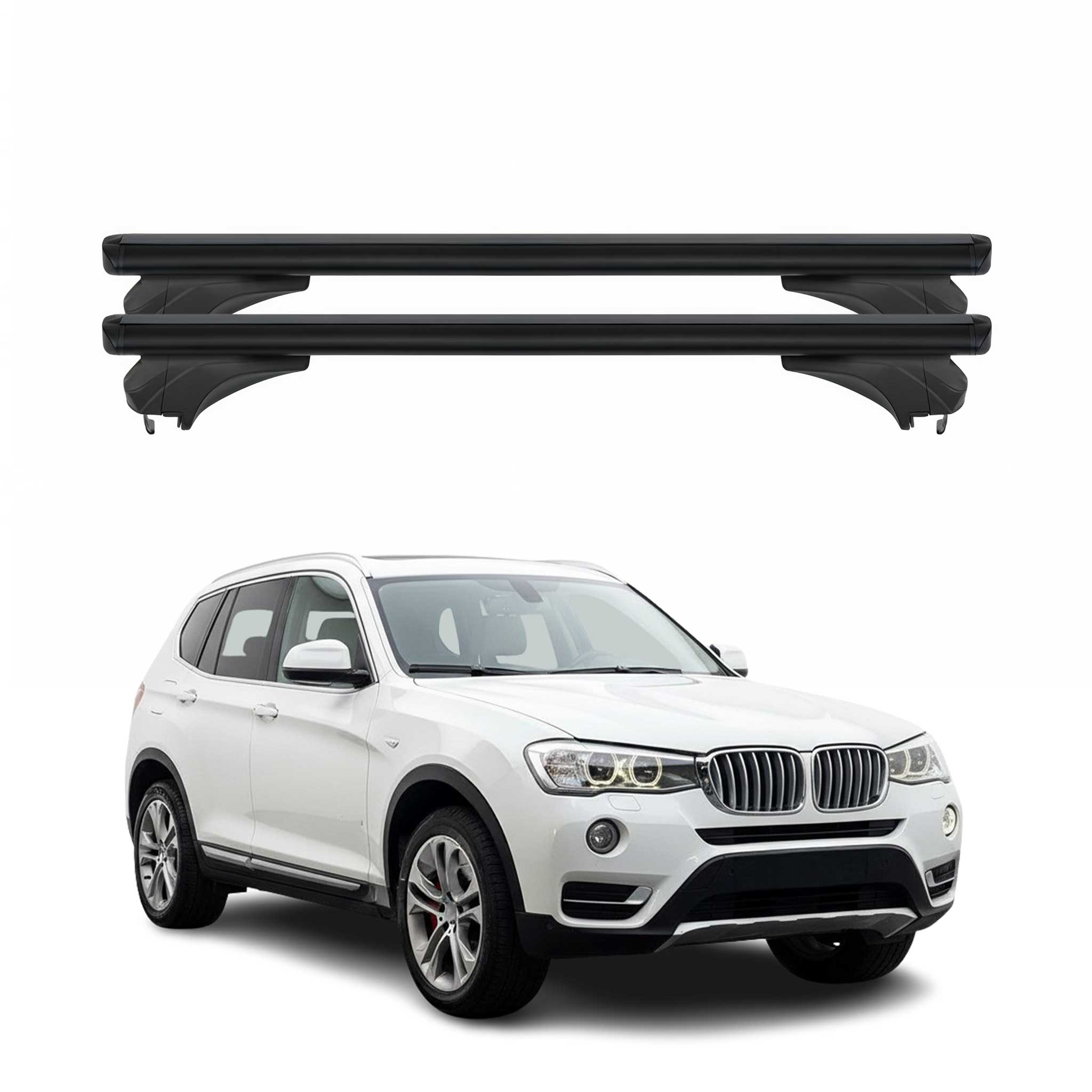 Menabo Dachträger Grundtäger für BMW X3 F25 2010-2017 Aluminium Schwarz 2 tlg