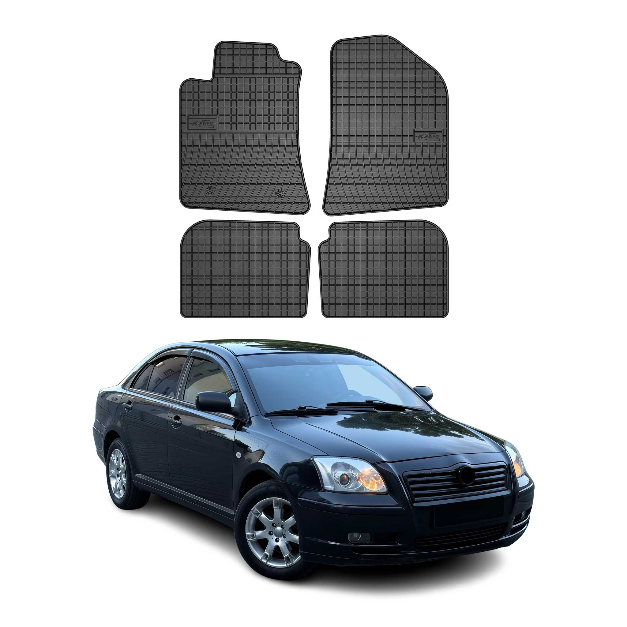 OMAC Gummi Fußmatten für Toyota Avensis 2003-2009 Automatten Gummi Schwarz 4tlg