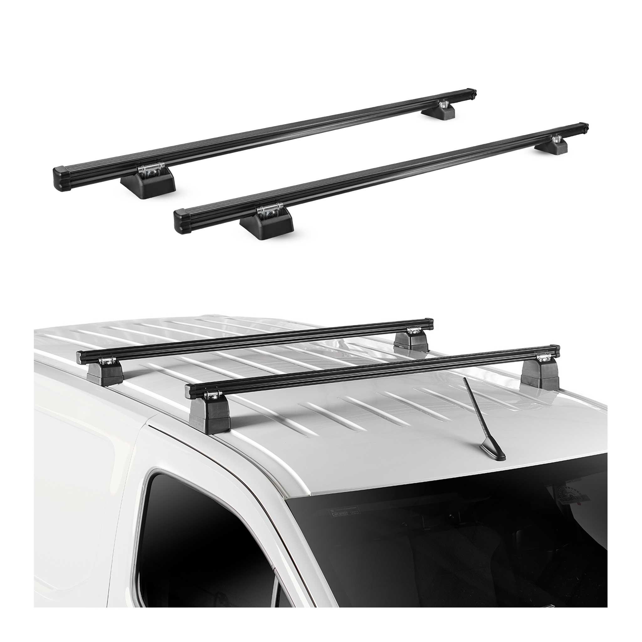 Dachträger für Opel Vivaro A 2001-2014 H1 2-Träger Stahl Schwarz