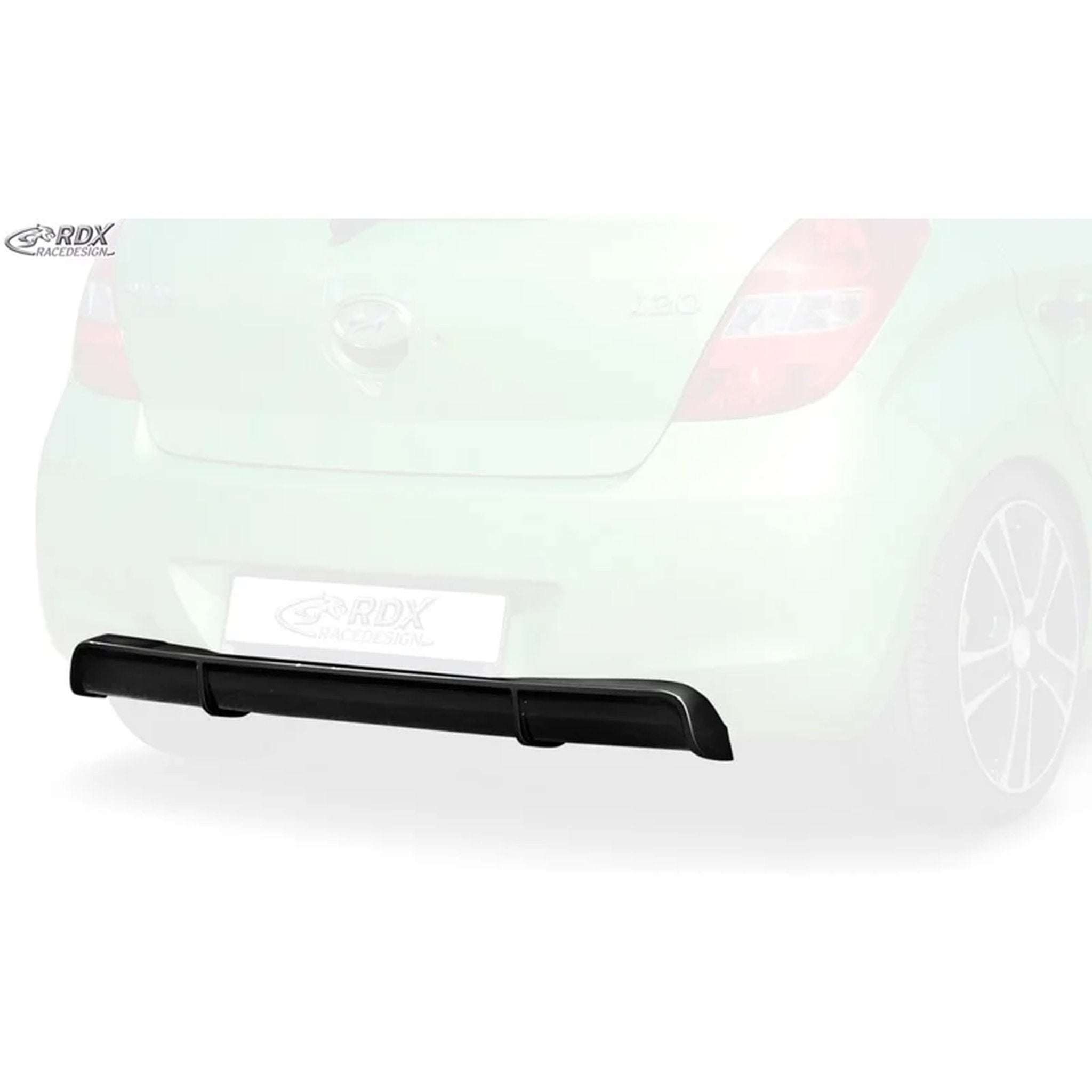 RDX Heckschürzenansatz Diffuser für Hyundai i20 PB/PBT 2008-2012 ABS Schwarz TÜV