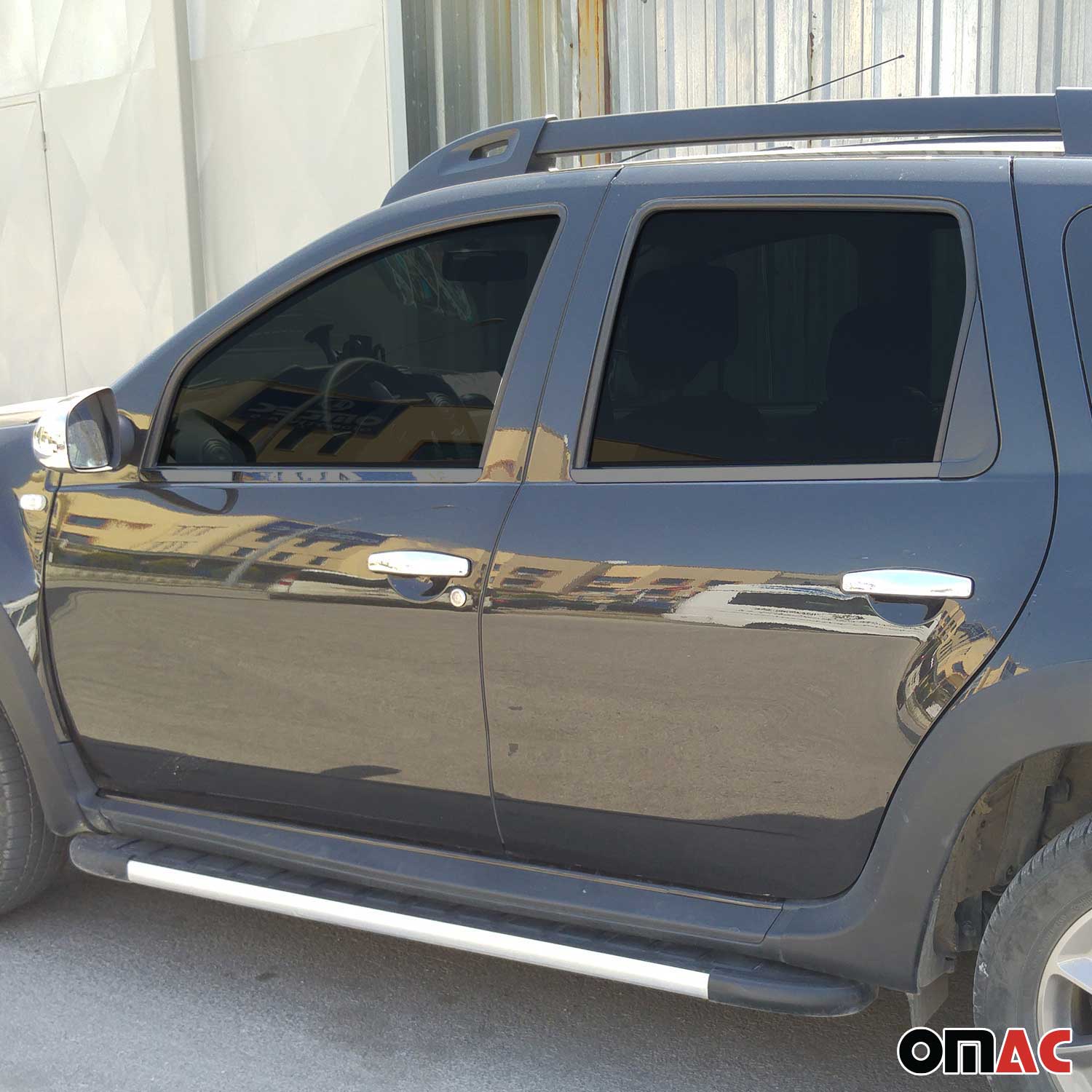 Fensterleisten Zierleisten für Dacia Duster 2010-2018 Edelstahl Dunkel 4tlg