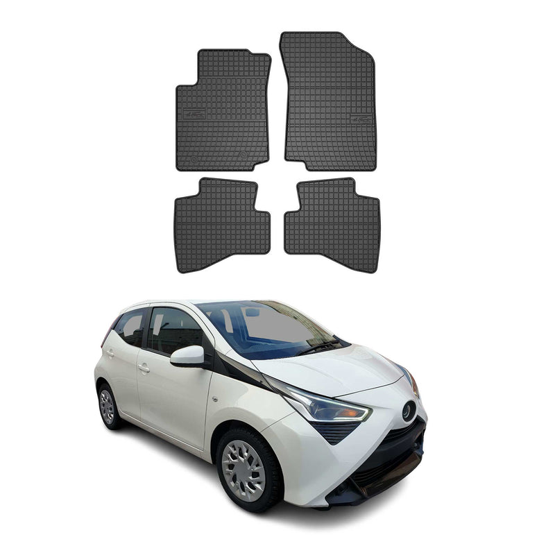 OMAC Gummi Fußmatten für Toyota Aygo 2014-2022 Automatten Gummi TPE Schwarz 4tlg