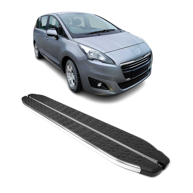 Trittbretter Seitenschweller für Peugeot 5008 2009-2016 Edelstahl Schwarz Silber