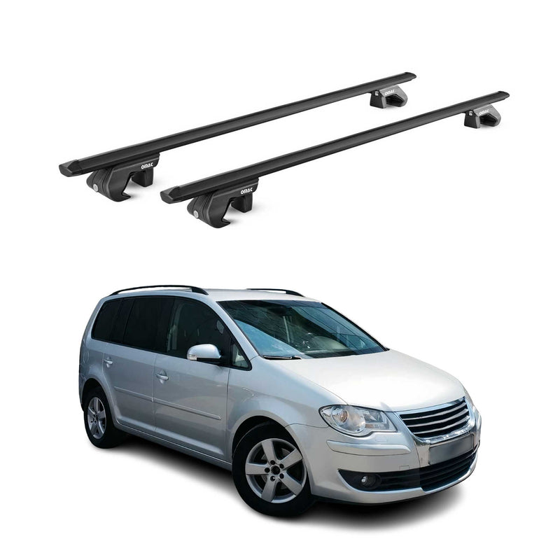 Dachträger Grundtäger für VW Touran 1T 5T 2003-2025 5 tür 90kg Alu Schwarz ABE