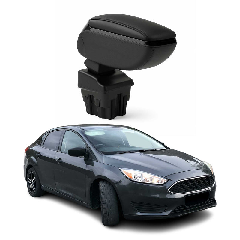 Armlehne Mittelarmlehne für Ford Focus Stufenheck 2011-2014 PU-Leder ABS Schwarz