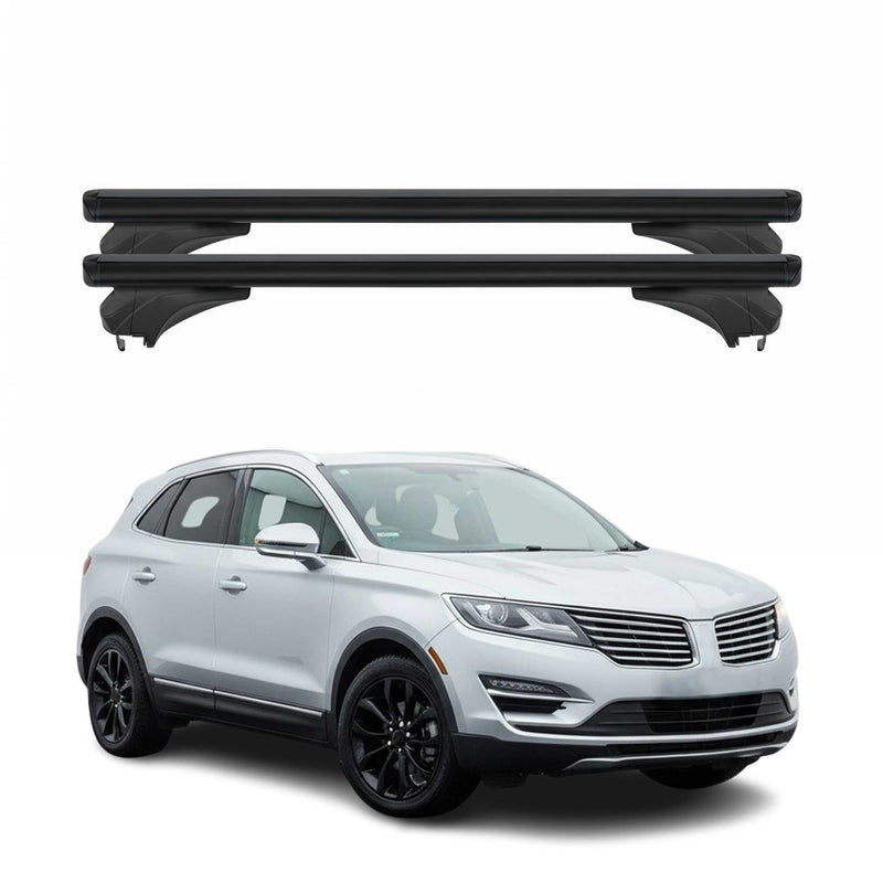 Menabo Dachträger Grundtäger für Lincoln MK-C 2015-2019 Aluminium Schwarz 2 tlg