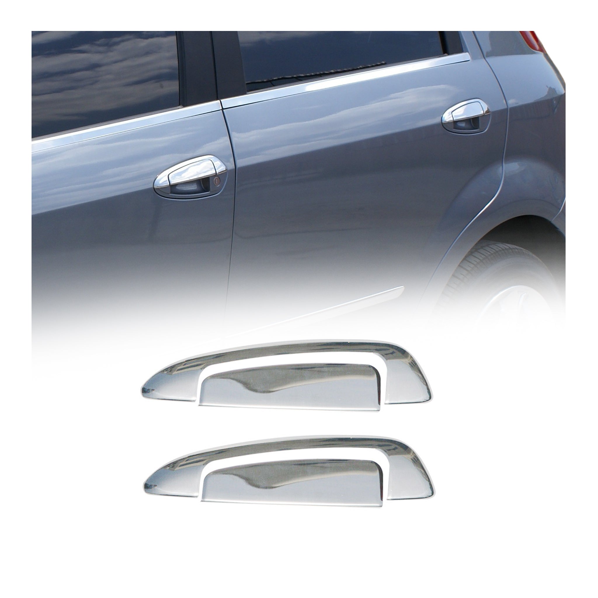 Chrom Türgriff Blende für Fiat Grande Punto 2005-2009 2Tür Edelstahl 4tlg