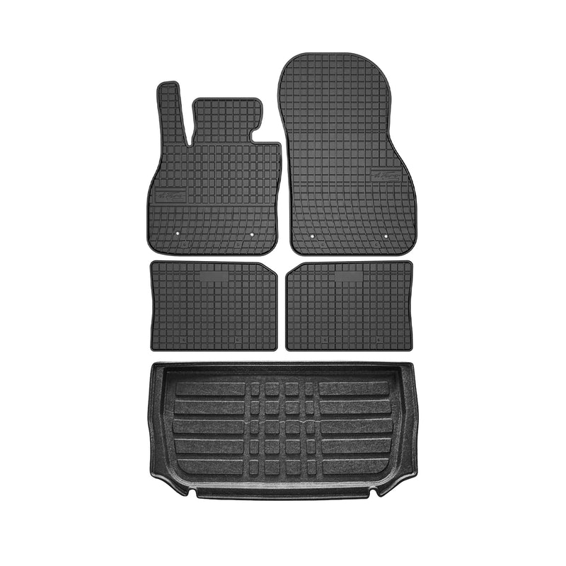 Fußmatten & Kofferraumwanne Set für Mini Countryman 2010-2016 Gummi Schwarz 5x