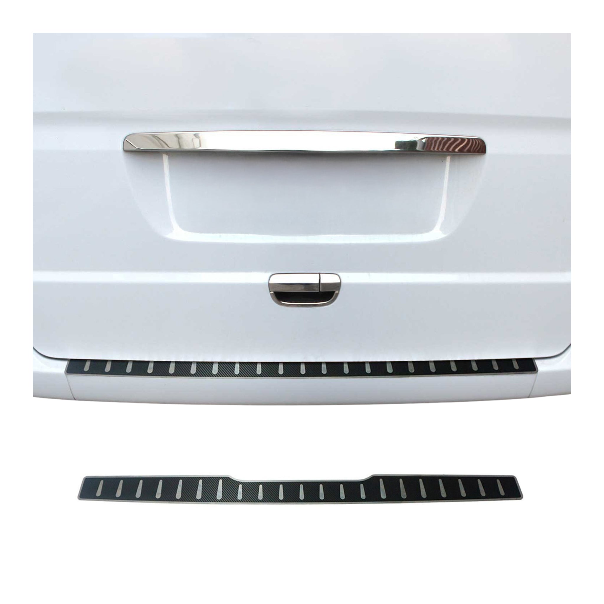 Ladekantenschutz Stoßstange für Mercedes Vito W639 2003-14 Chrom carbon foliert