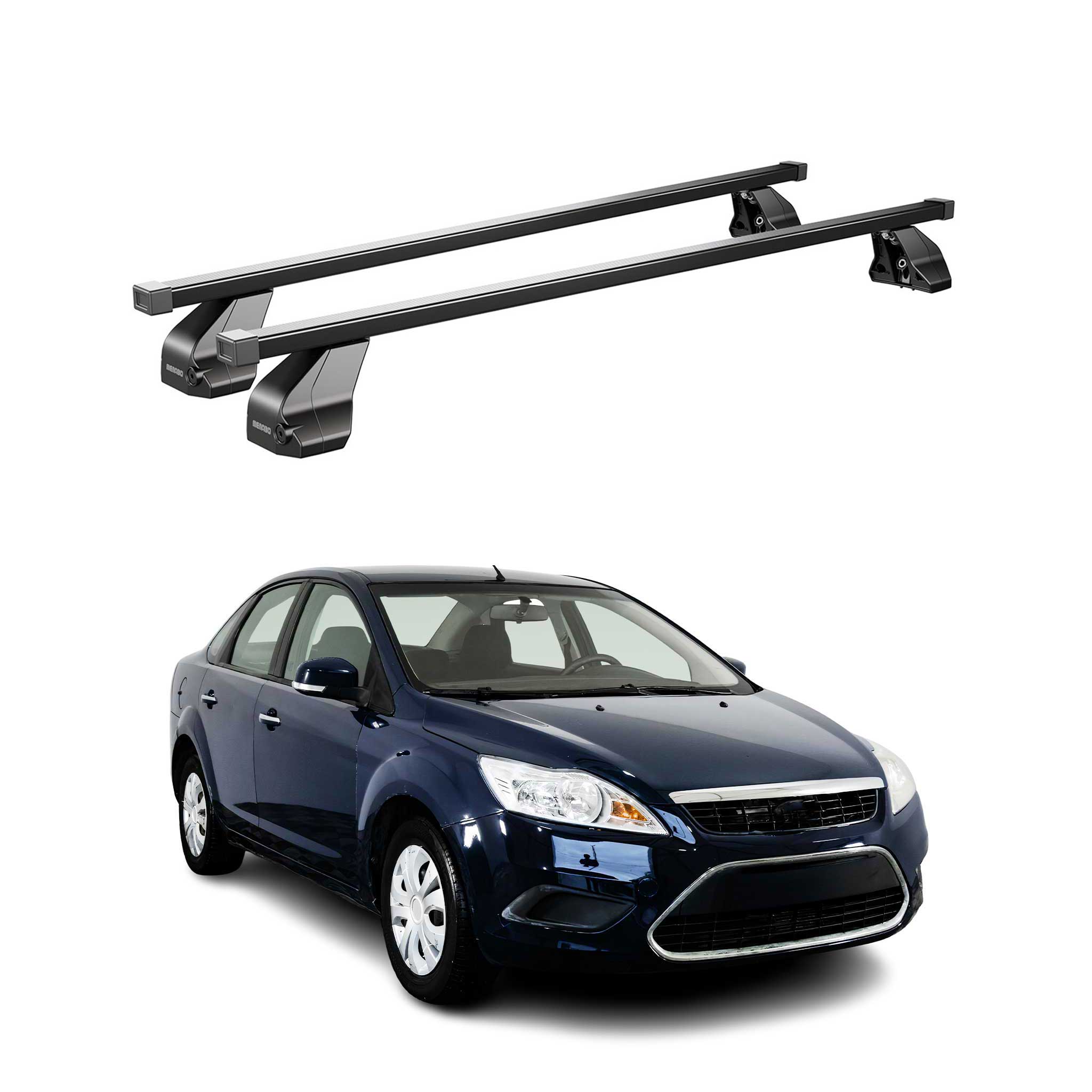Menabo Dachträger Grundtäger für Ford Focus 2004-2011 75kg Stahl Schwarz 2 tlg