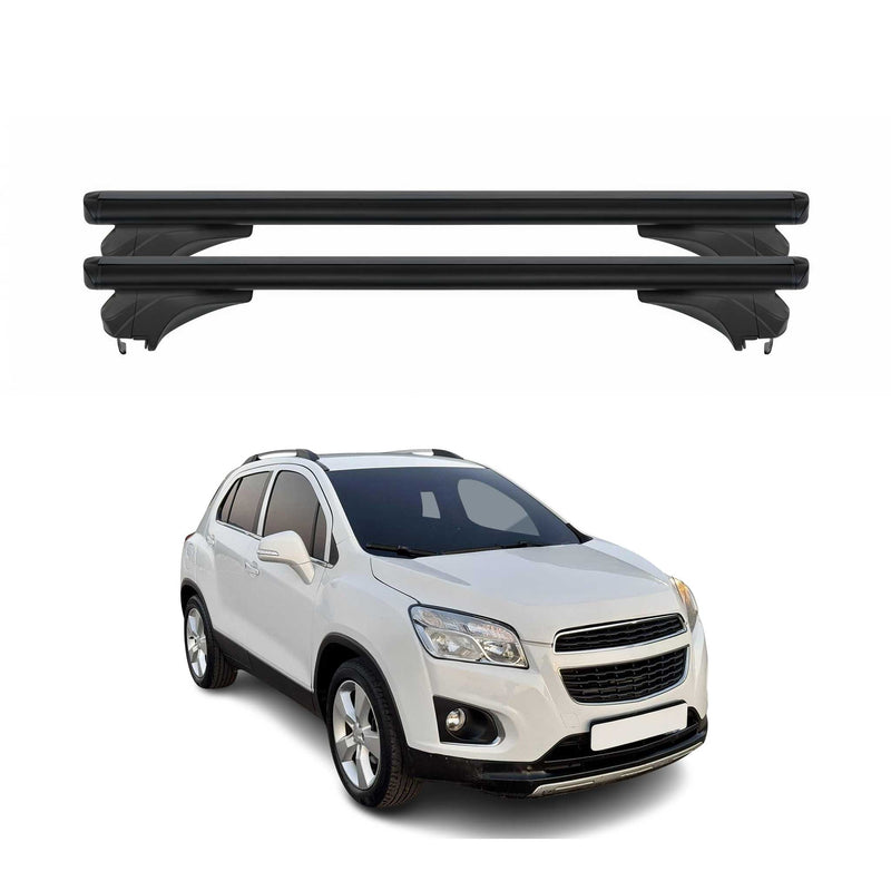 Menabo Dachträger Grundtäger für Chevrolet Trax 2013-2017 Aluminium Schwarz 2tlg