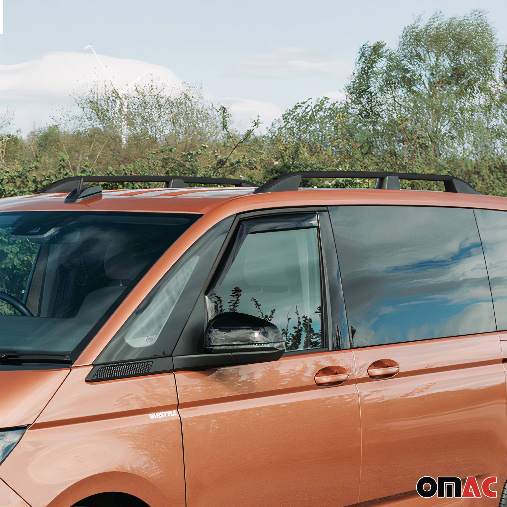 Dachreling Relingträger für VW T7 Multivan 2021-2026 Aluminium Schwarz 2 tlg