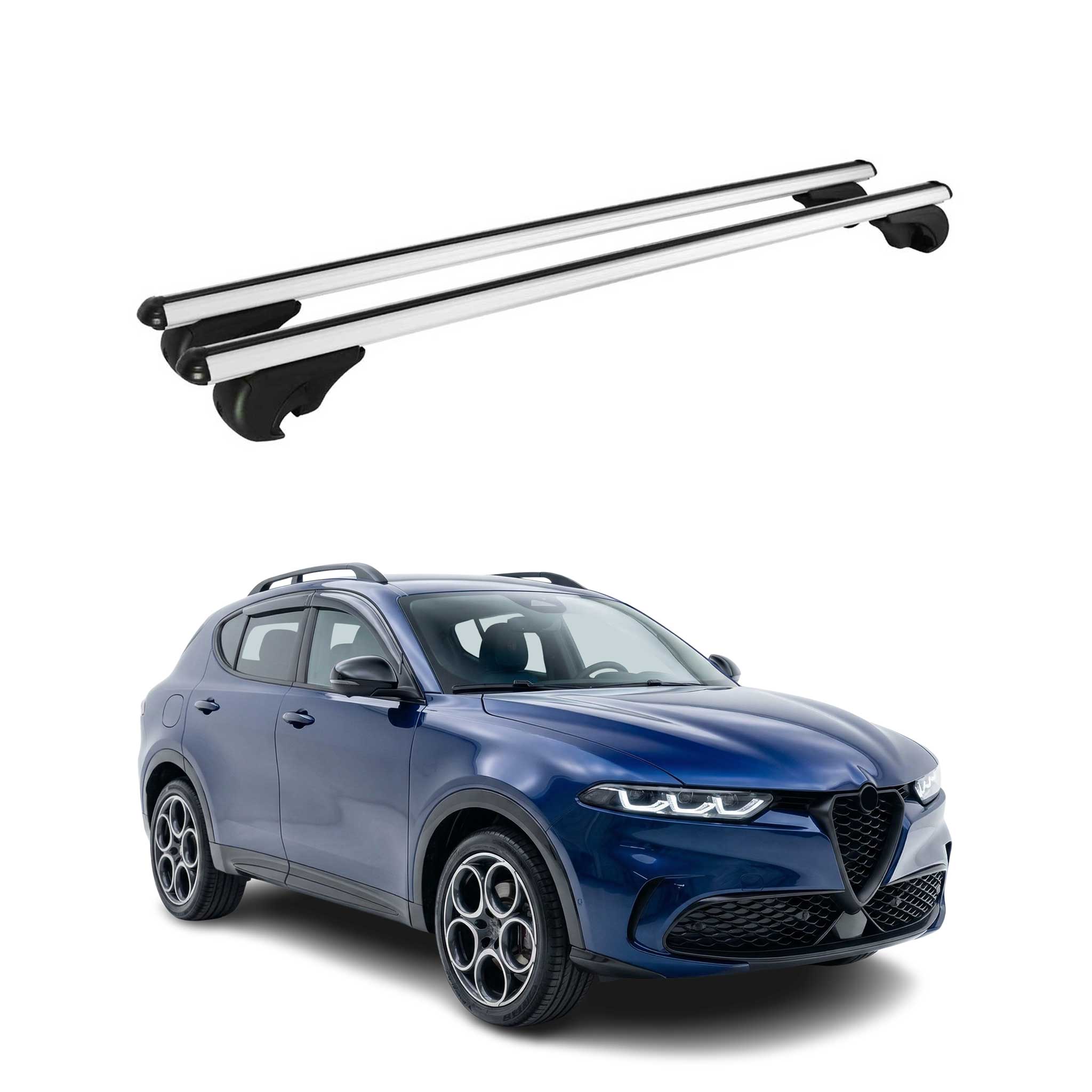 Dachträger Grundtäger für Alfa Romeo Tonale 2022-2026 75kg Aluminium Silber 2x