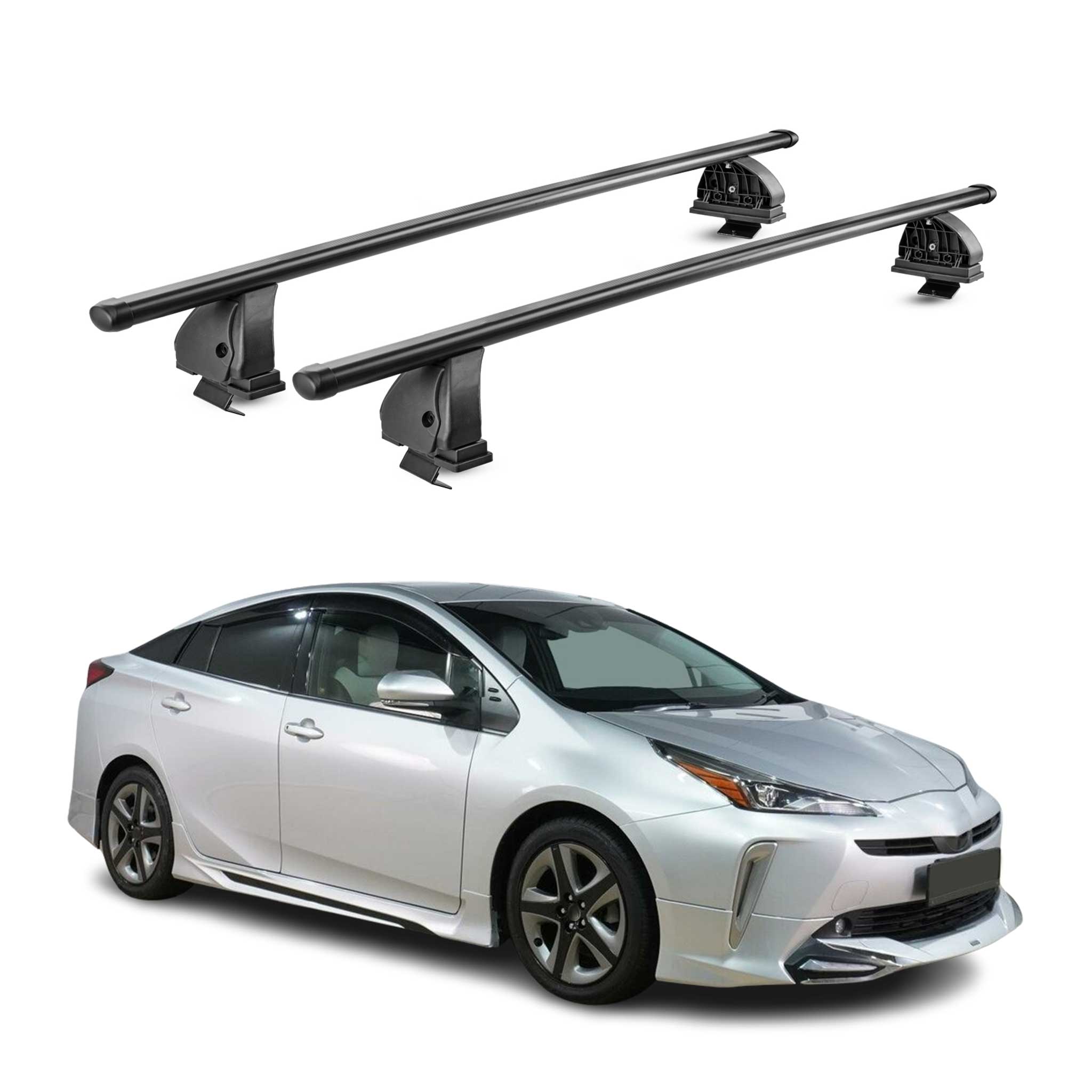 Stahl Dachträger für Toyota Prius IV XW50 2015-2022 TÜV 75 kg 2tlg Schwarz